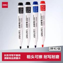得力 SK223 粗头可擦白板笔 2黑1红1蓝 4支/盒