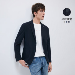 navigare 意大利小帆船休闲西服男春秋季时尚通勤单西平驳领西装男装外套 海军蓝 3XL