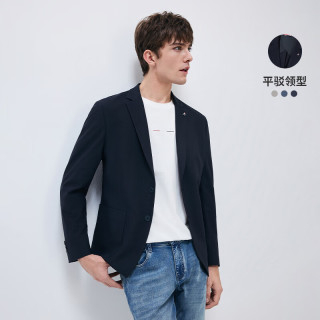 navigare 意大利小帆船休闲西服男春秋季时尚通勤单西平驳领西装男装外套 海军蓝 3XL