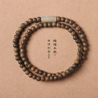 觅梦 檀木手串女迷你佛珠手链双层叠戴木质手饰玉石首饰品生日礼物 绿檀木款4mm