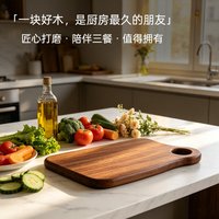 沃生 好好生活乌檀木菜板家用抗菌防霉加厚双面切菜板实木砧板案板