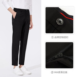 navigare 意大利小帆船男士休闲裤春夏季通勤百搭小脚裤弹力时尚抗菌长裤子 黑色