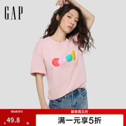 Gap 866082 纯棉创意印花 淡粉色 XS 男士T恤