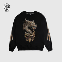 TCH 真5折服饰潮牌轻奢秋新款烫钻圆领长袖