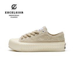 EXCELSIOR 饼干鞋 羊毛板鞋男加绒休闲鞋厚底帆布鞋女