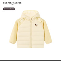 TEENIE WEENIE Kids小熊童装26年秋冬新款男女宝拼接羽绒服 浅黄 100 cm