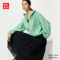 优衣库 便携式防紫外线连帽外套女装/防晒衣服485671 485671/54绿色 XL