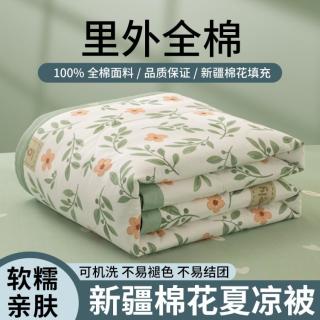 安睡宝 里外全棉印花夏被水洗裸睡夏凉被芯棉花被空调被宿舍单双人薄被子