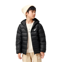 亚瑟士 儿童连帽轻薄羽绒服 黑色 140cm