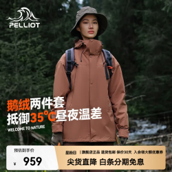 伯希和 山海系列 鹅绒内胆三合一冲锋衣 栗棕色 XL