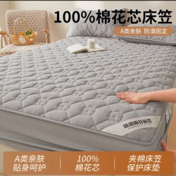 梦洁家居 100%新疆棉花夹棉床笠