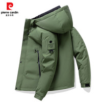 皮尔·卡丹 冬季新款休闲百搭纯色连帽情侣棉服