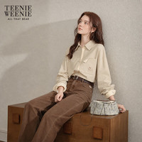 TEENIE WEENIE 纯色翻领长袖衬衫 卡其色