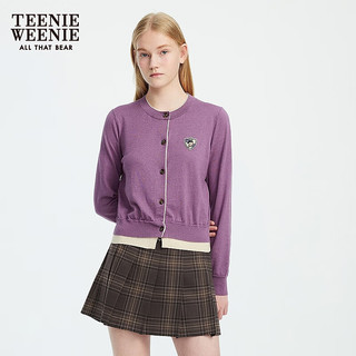 TEENIE WEENIE 含绵羊毛 假两件圆领针织开衫 紫色 S