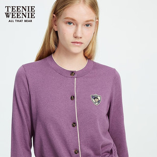 TEENIE WEENIE 含绵羊毛 假两件圆领针织开衫 紫色 S