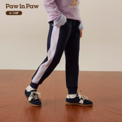 Paw in Paw 卡通小熊童装2025年秋冬新款女童男童针织裤束脚宽松 Navy藏青色/59 90