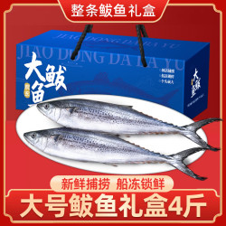 鲜驰 山东大鲅鱼礼盒净重4斤/4条 送礼海鲜礼盒 源头直发纯鱼肉