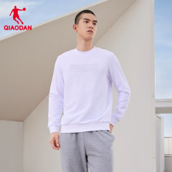 乔丹 卫衣男外套秋季圆领套头长袖运动服针织上衣 乔丹白 3XL 190