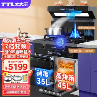 太太乐 集成灶一体式蒸烤一体机蒸烤箱一体灶家用下自动清洗蒸烤一体十大排名 左消毒右蒸烤
