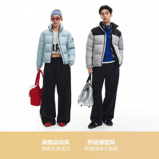 波司登 B260246380 90绒立领宽松羽绒服 山霭灰 XL