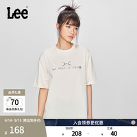 Lee 宽松版圆领银色立体胶印Logo男女款短袖T恤