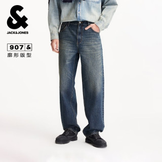 杰克琼斯 杰克·琼斯（JACK&JONES）男装26年秋季新款907宽松直筒牛仔裤男士纯棉休闲裤子