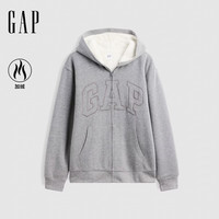 Gap 男女装秋logo刺绣加绒宽松连帽卫衣