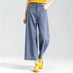 FOREVER 21 夏季轻薄阔腿牛仔裤女气质显瘦高腰百搭亲肤休闲裤