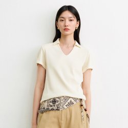 迪赛尼斯 气质百搭短袖凉感T恤2026夏新款通勤老钱风POLO领上衣女