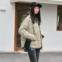 坦博尔 轻薄饼干羽绒服女短款翻领保暖时尚韩版外套