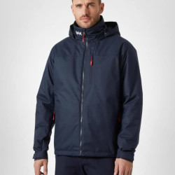 HELLY HANSEN 男士连帽中层夹克 防水防风透气 保暖绝缘帆船面料 可折叠兜帽设计597 海军蓝 Large