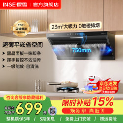 樱雪 侧吸式抽油烟机 爆炒大风量大吸力家用厨房电器吸油烟机 一级能效C2系列黑色 超薄平嵌