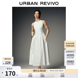 UR UR2026春季新款女装魅力无袖拼接V型剪裁圆领连衣裙UWG760056