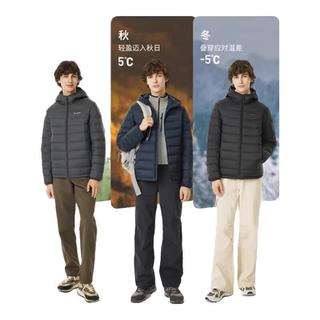 坦博尔 TA5330259D 轻薄短款连帽羽绒服 陨石灰 M