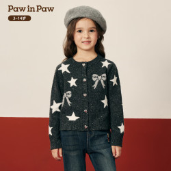 Paw in Paw 卡通小熊童装25年秋冬新款女童毛织开衫保暖外套柔软 D/Grey深灰色/17 120