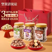 坚果进化论腰果、开心果夏威夷果、共1200g手提袋送礼年节