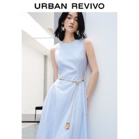 UR UR2026春季新款女装粉彩风魅力花卉暗纹条纹连衣裙UWG760073