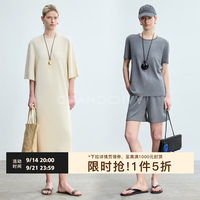 樟度CHANDOOIVY Viscose环保纱半袖懒人连衣裙/短袖短裤 淡海蛎黄 连衣裙 S