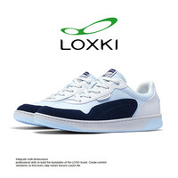 LOXKI 潮流板鞋26年秋冬新款学生日常通勤运动户外轻量化男鞋 蓝白 39