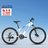 喜德盛 青少年山地自行车2025款北极星PRO铝合金车架7速 星空白 24英寸
