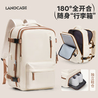 Landcase 旅行背包男大容量双肩包短途出差行李包多功能电脑包女 5162白粽