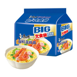 康师傅 大食袋 鲜虾鱼板面 5袋