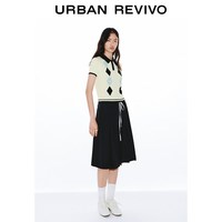 URBAN REVIVO UYL960049 撞色菱格纹针织衫