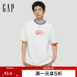 Gap 866079 纯棉宽松 白色 L码 短袖T恤