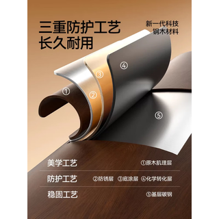 美世达 钢制双抽床头柜 白胡桃拼色