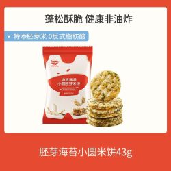 秋田满满 儿童胚芽小圆饼无白砂糖添加零食饼干海苔肉松米饼非油炸