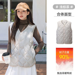 骆驼 女装短款羽绒马甲2026年秋冬新款外穿轻薄保暖抗静电背心外套