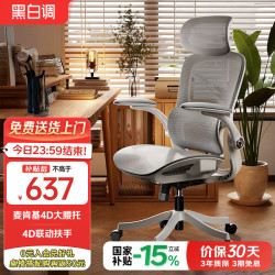 黑白调 P2Pro二代 4D腰托 霜白 人体工学椅