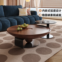 帕沙曼 圆形茶几客厅家用小户型茶几法式复古高级感小桌子0.55m边几6321Y