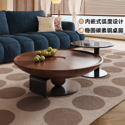 帕沙曼 圆形茶几客厅家用小户型茶几法式复古高级感小桌子0.55m边几6321Y